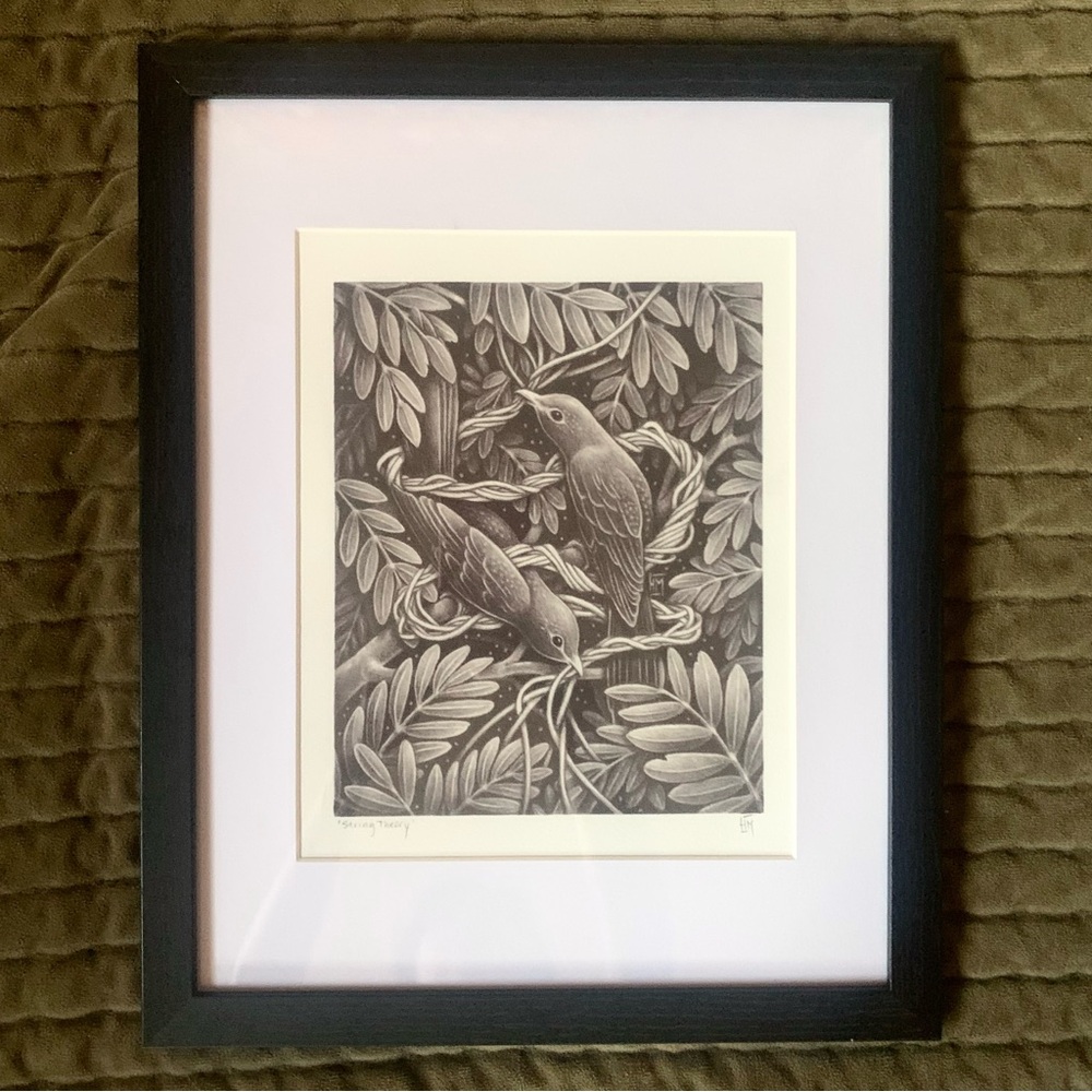“String Theory” Graphite Pencil Bird Art Print